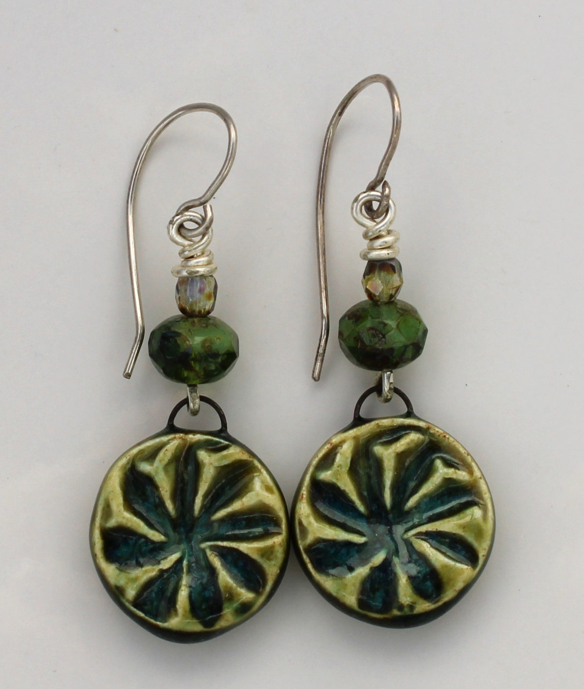 Sterling Silver and Ceramic Earrings 2617