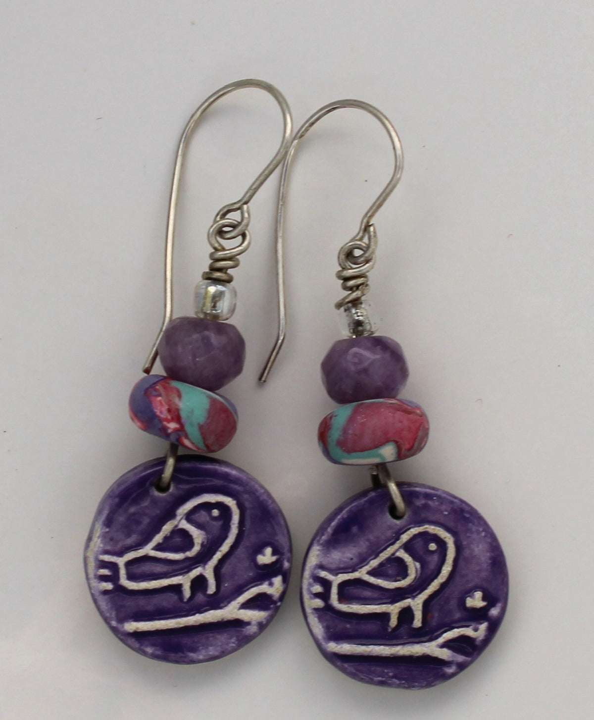 Sterling Silver and Ceramic Earrings 2619