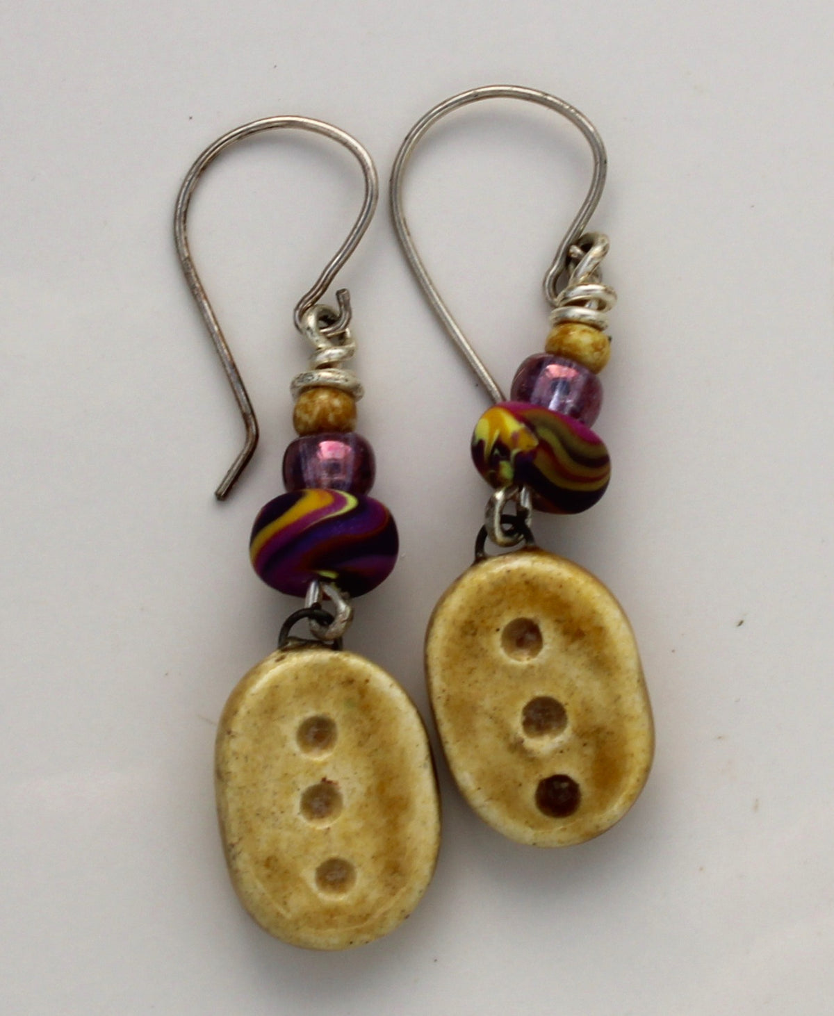 Sterling Silver and Ceramic Earrings 2620