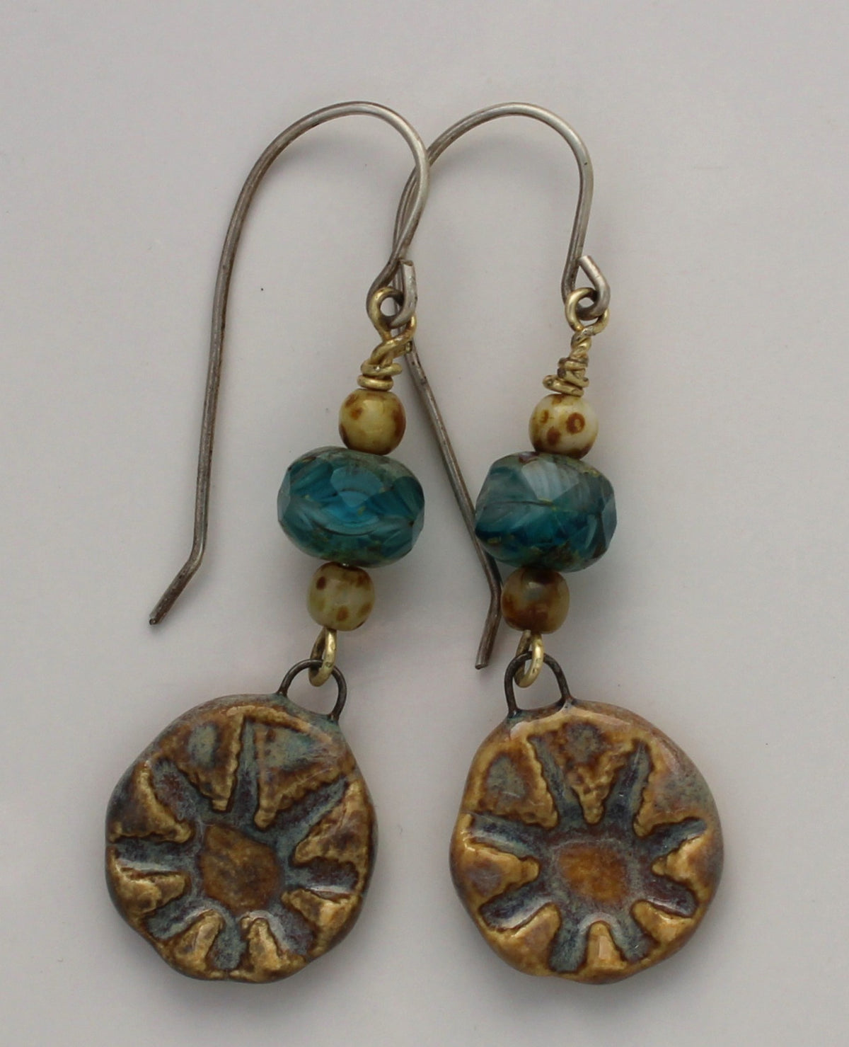 Sterling Silver and Ceramic Earrings 2622