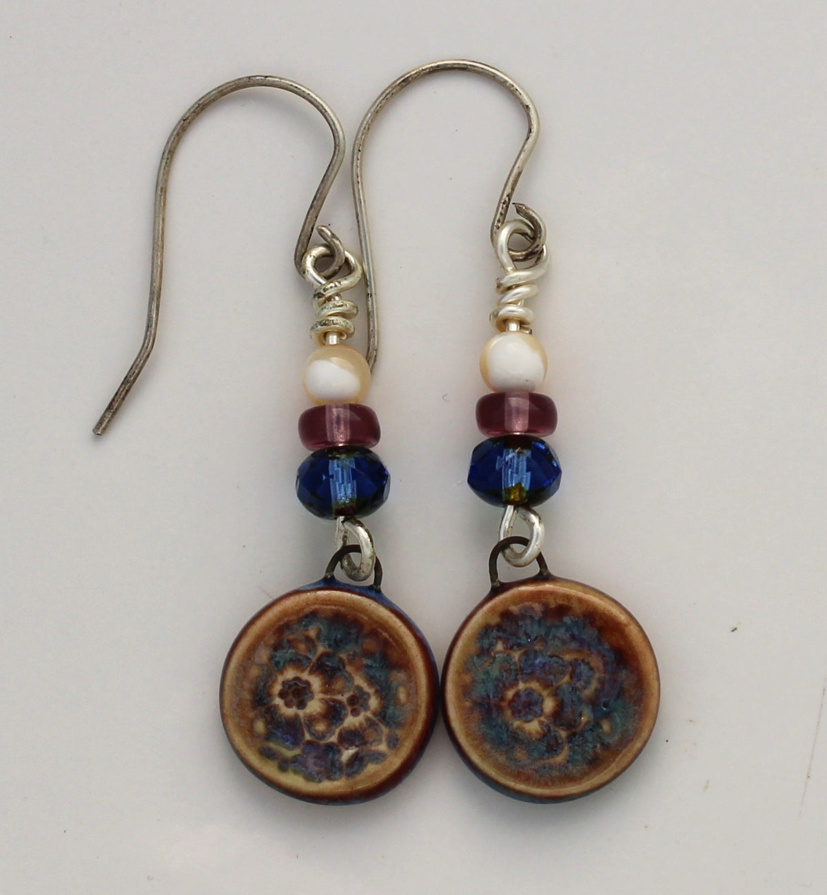 Sterling Silver and Ceramic Earrings 2623