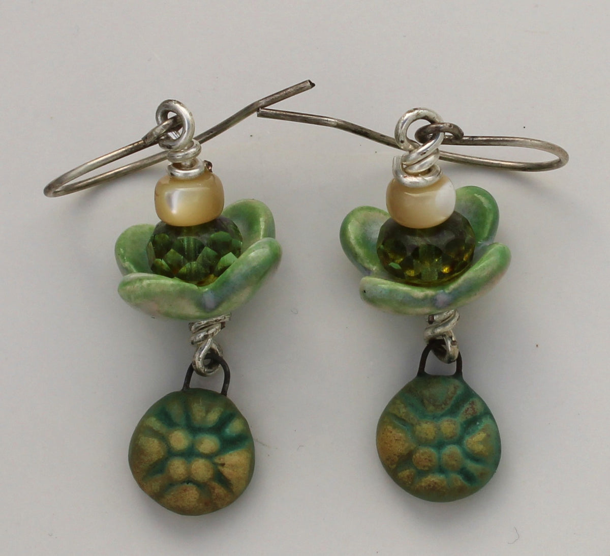 Sterling Silver and Ceramic Earrings 2627
