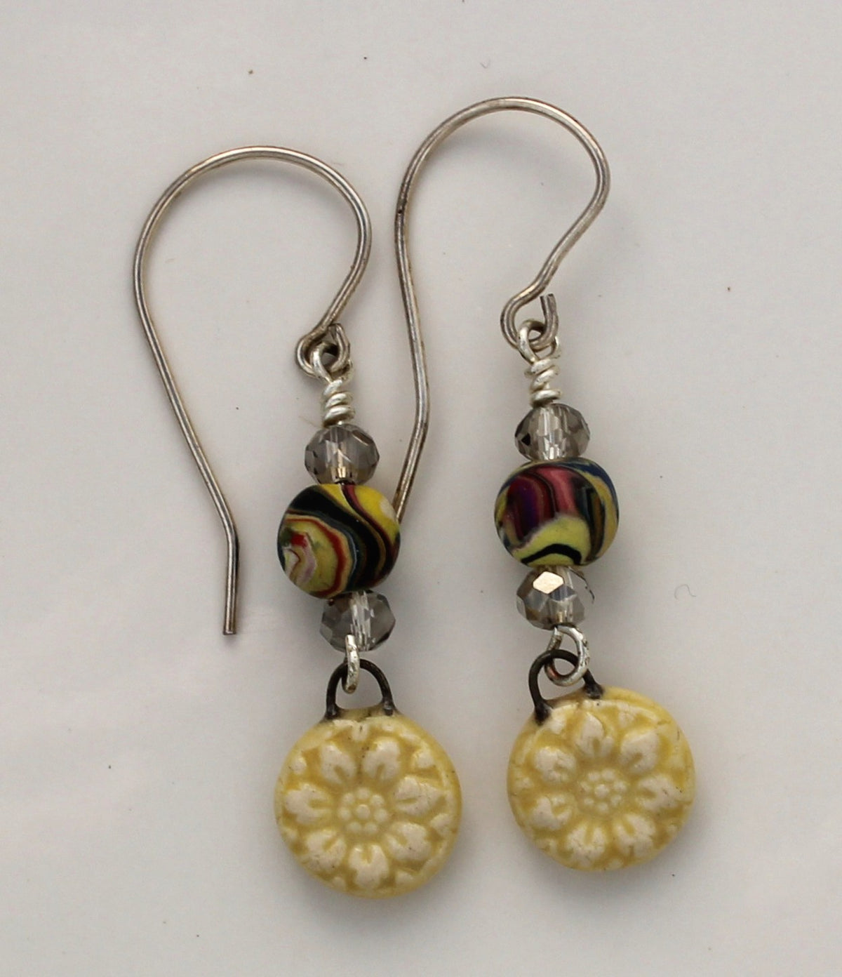 Sterling Silver and Ceramic Earrings 2628