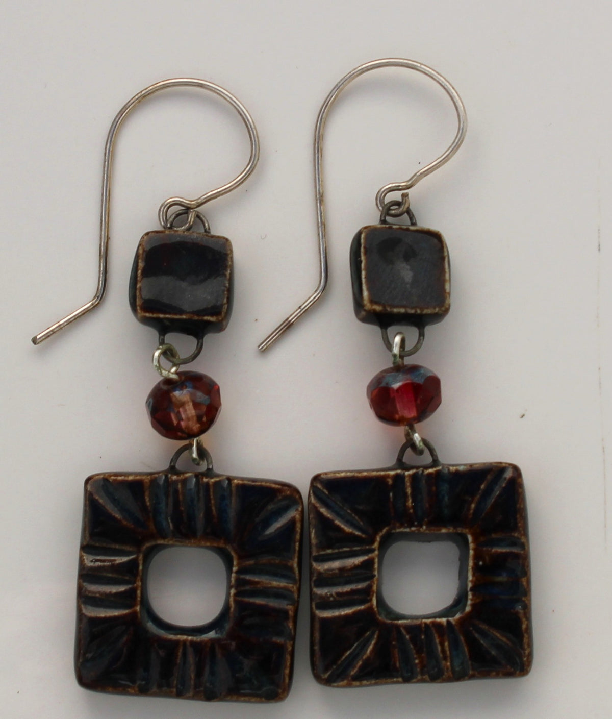 Sterling Silver and Ceramic Earrings 2629