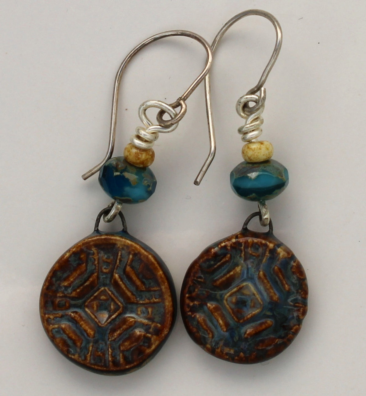 Sterling Silver and Ceramic Earrings 2630
