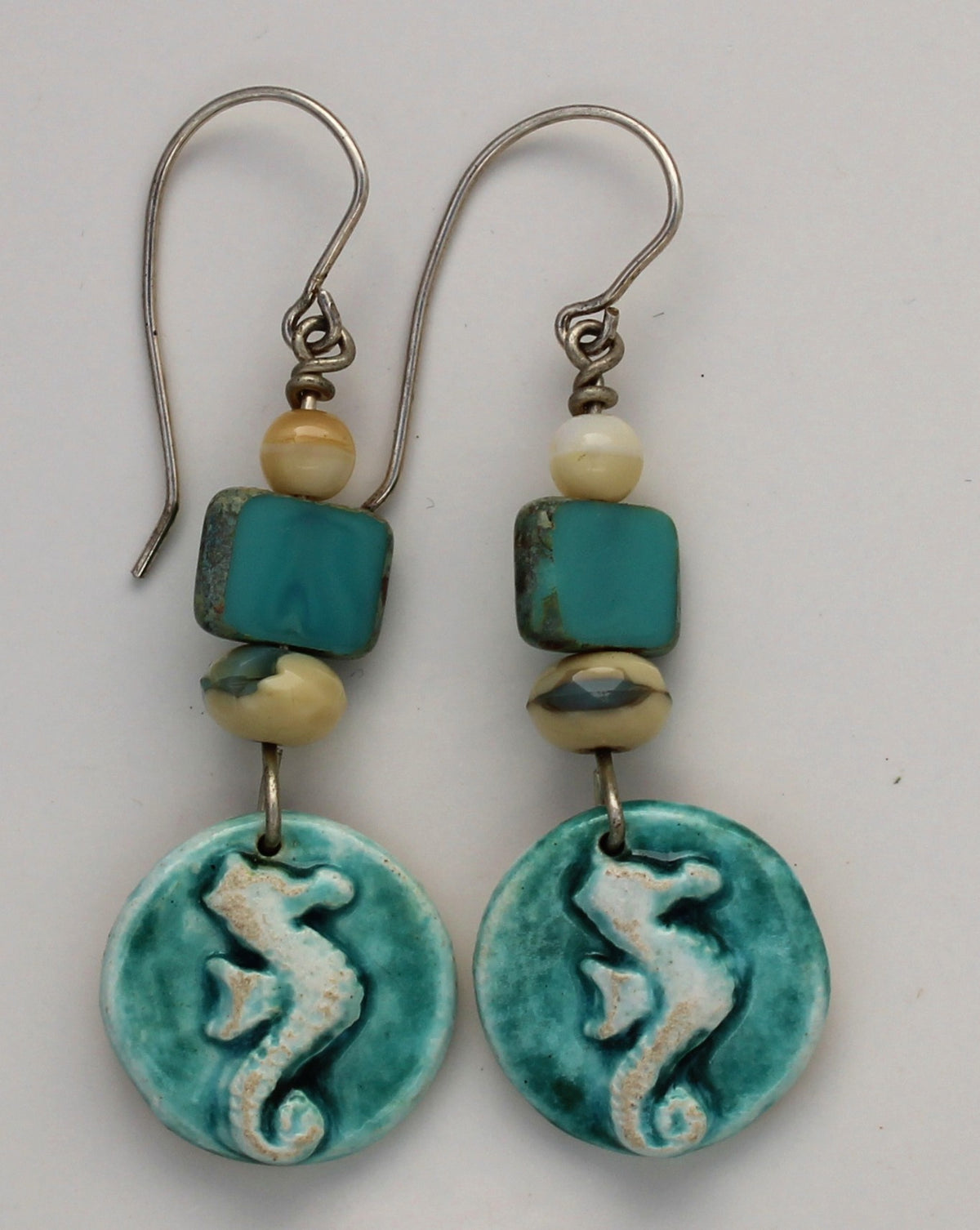 Sterling Silver and Ceramic Earrings 2631
