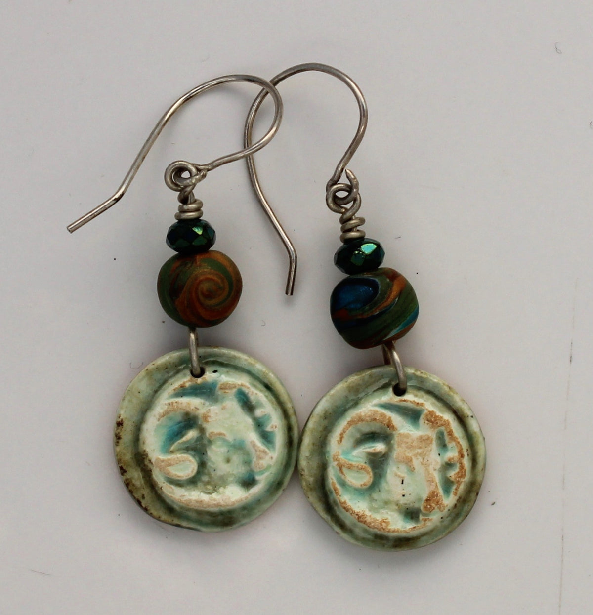 Sterling Silver and Ceramic Earrings 2632