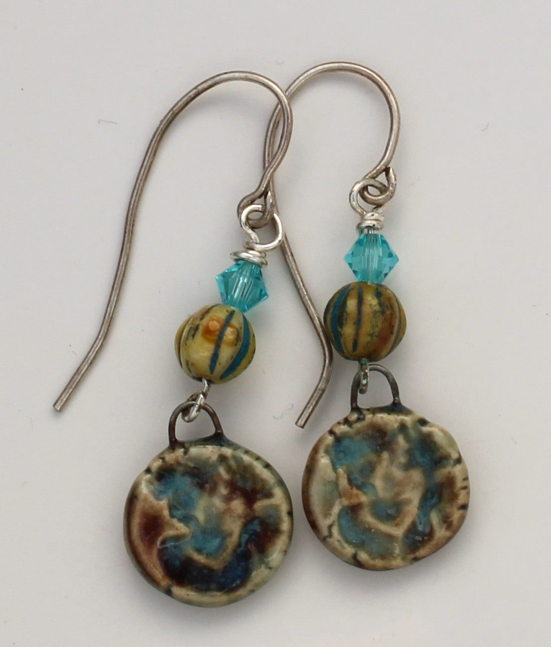 Sterling Silver and Ceramic Earrings 2635