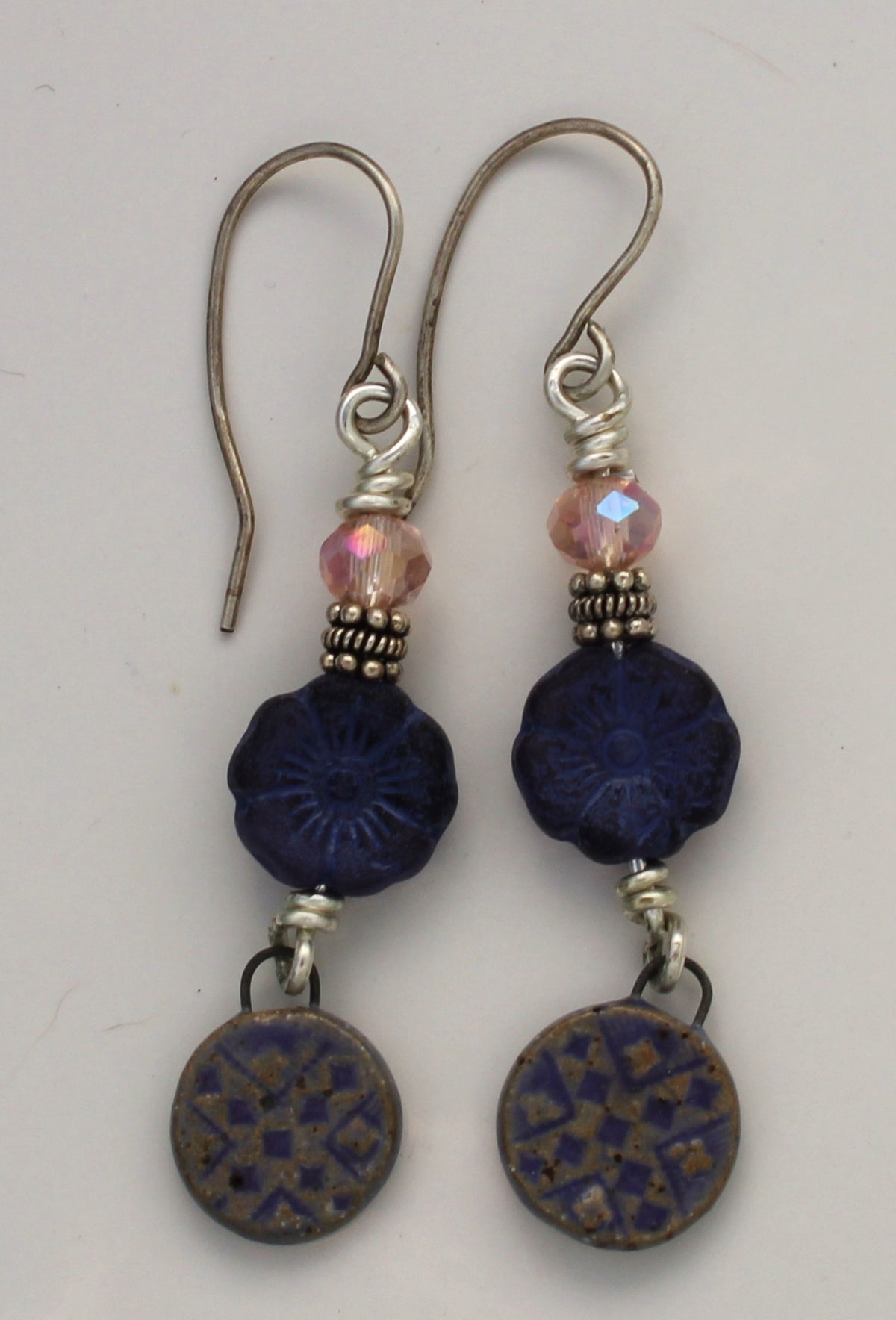 Sterling Silver and Ceramic Earrings 2636
