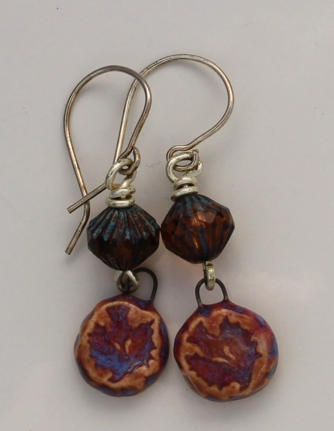 Sterling Silver and Ceramic Earrings 2637