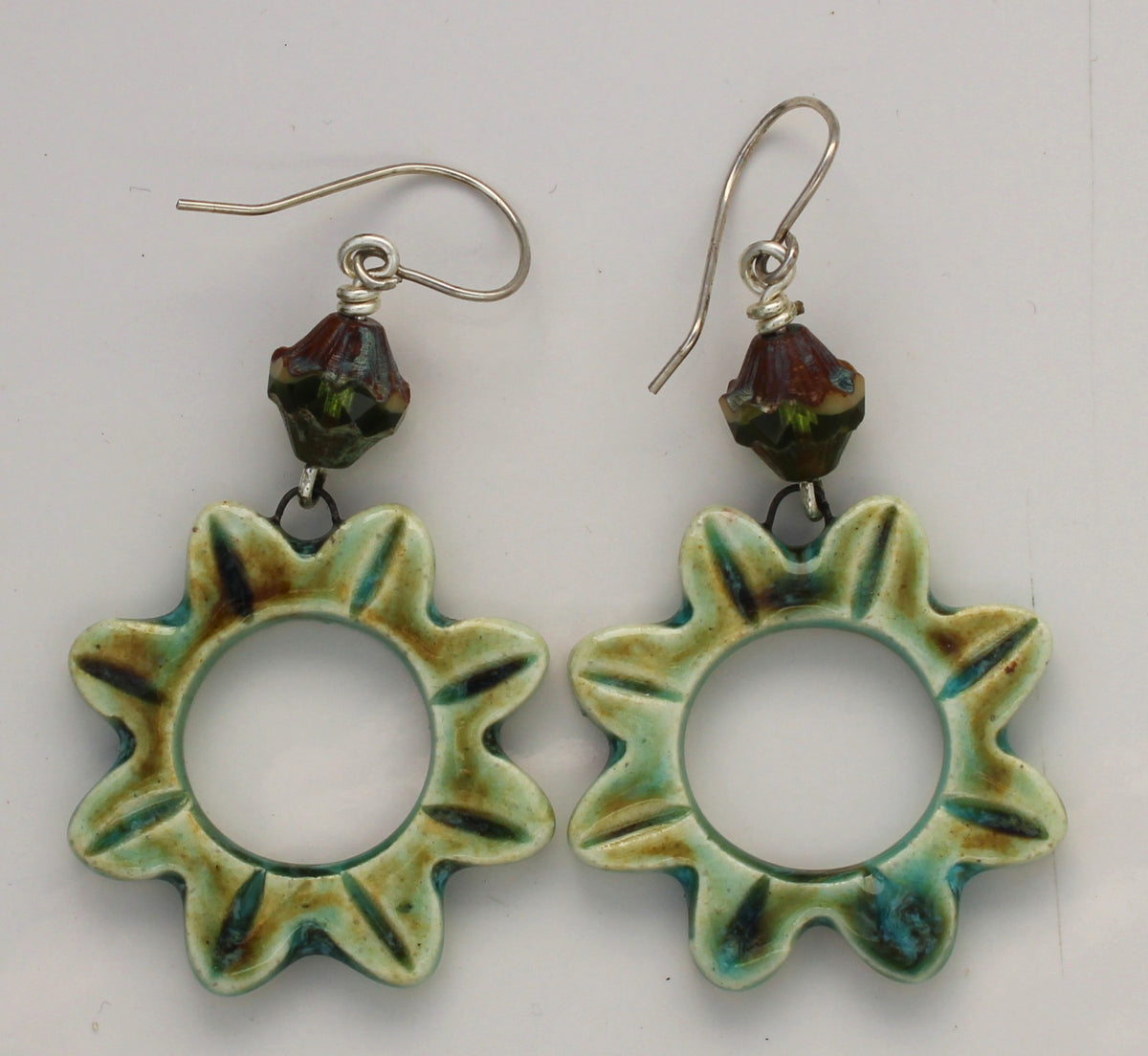 Sterling Silver and Ceramic Earrings 2638
