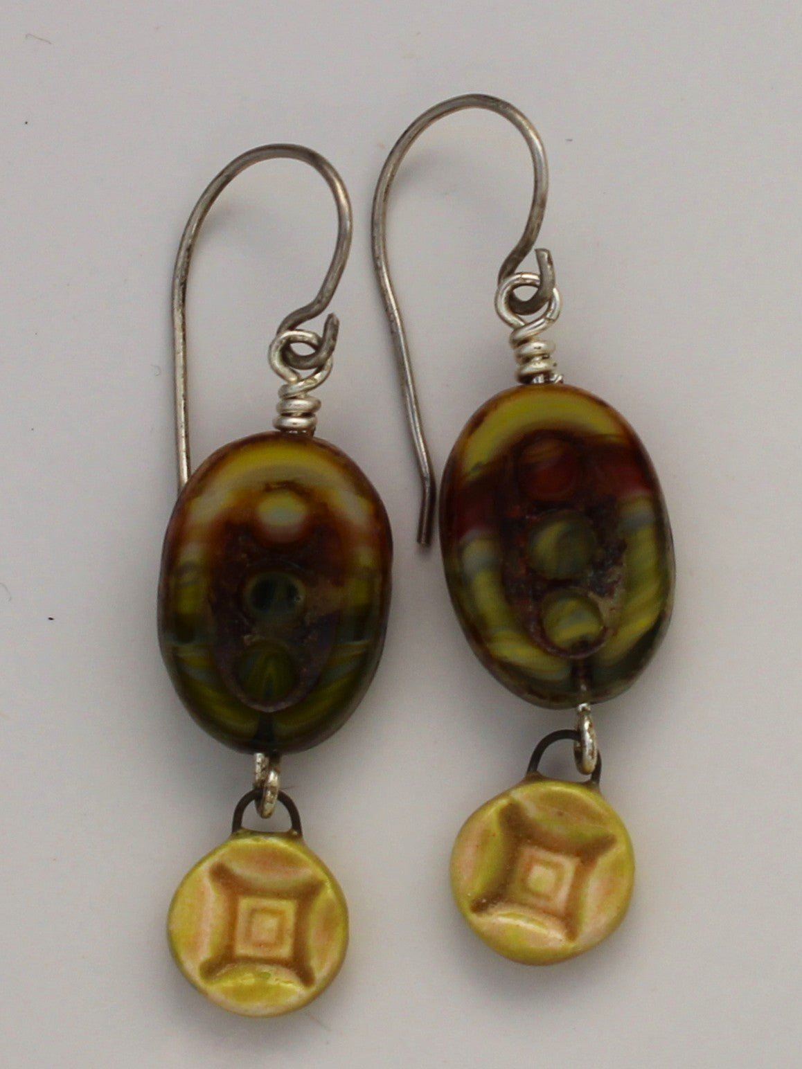 Sterling Silver and Ceramic Earrings 2640