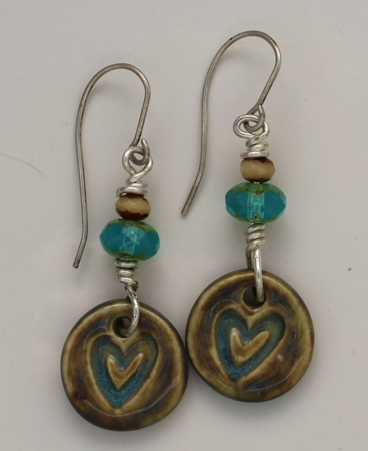 Sterling Silver and Ceramic Earrings 2641