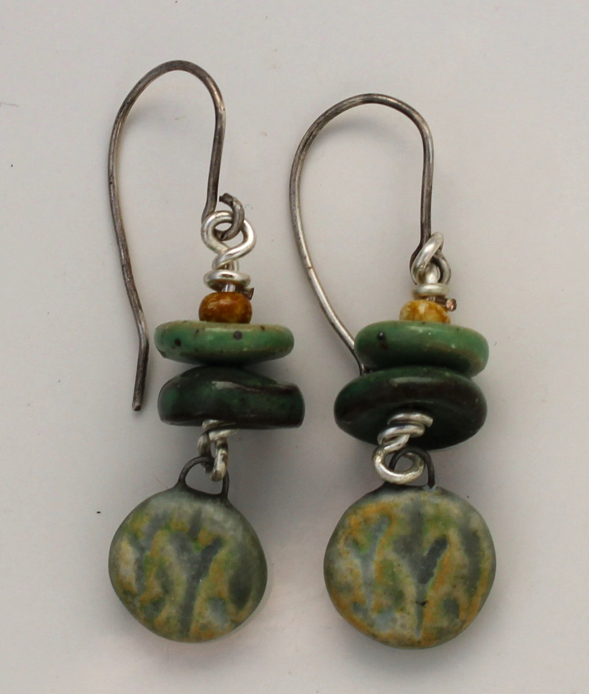 Sterling Silver and Ceramic Earrings 2643