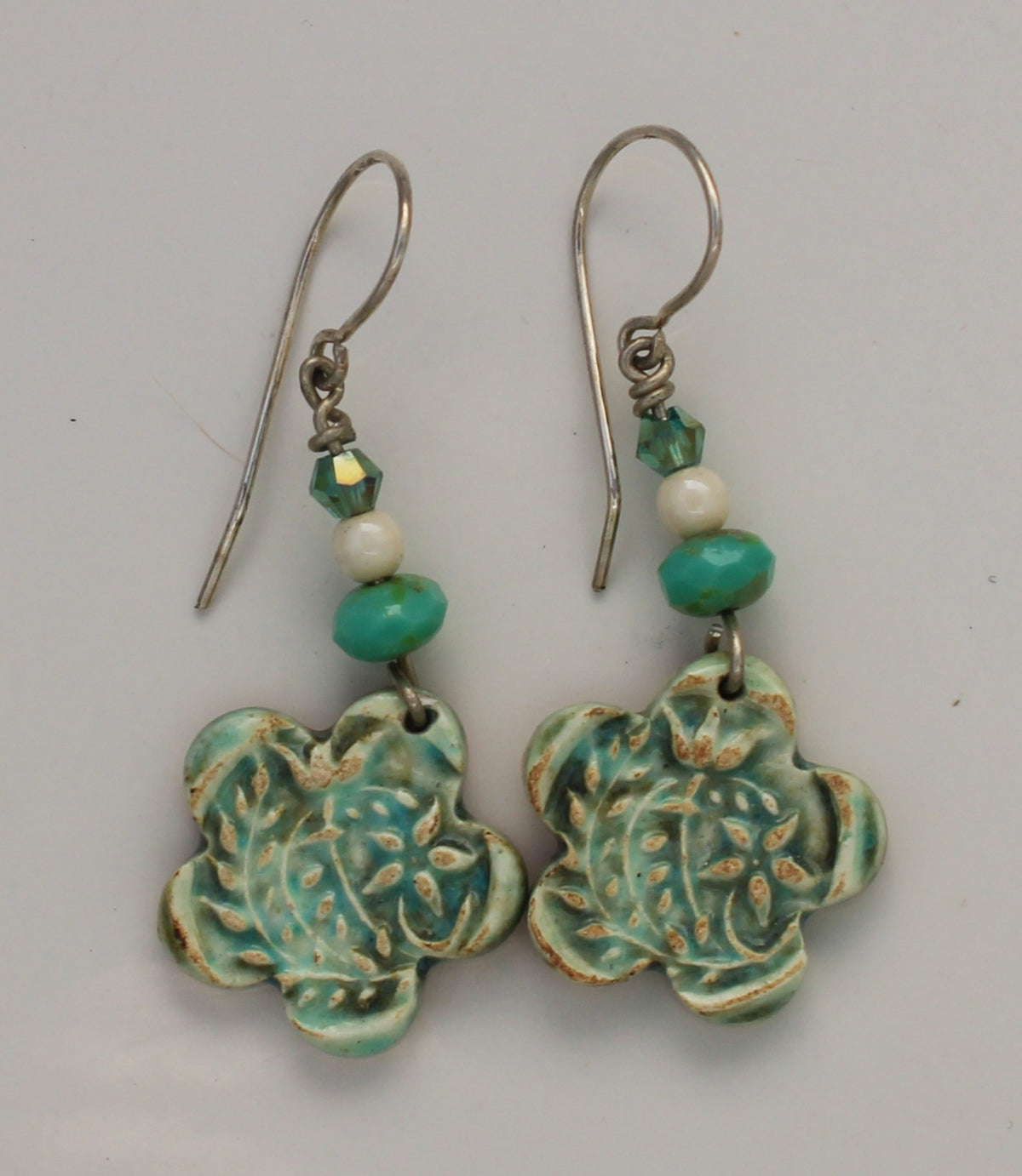Sterling Silver and Ceramic Earrings 2644