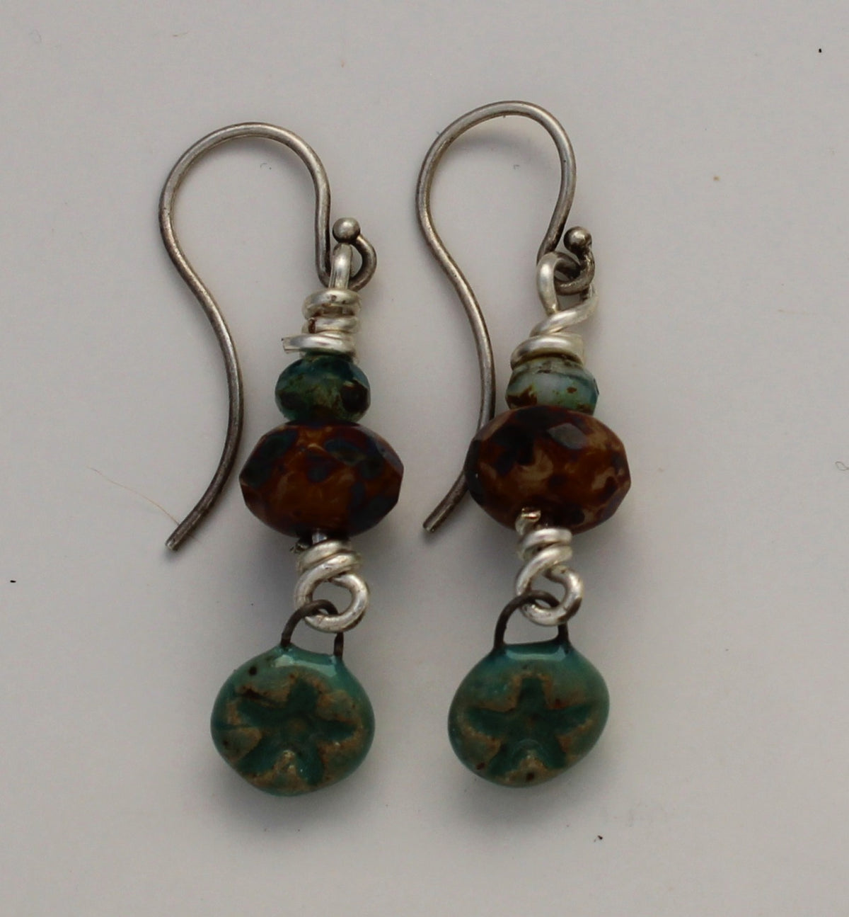 Sterling Silver and Ceramic Earrings 2646