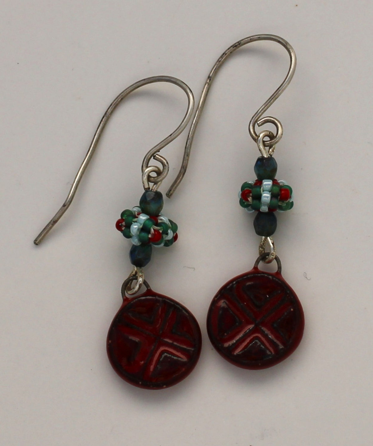Sterling Silver and Ceramic Earrings 2648