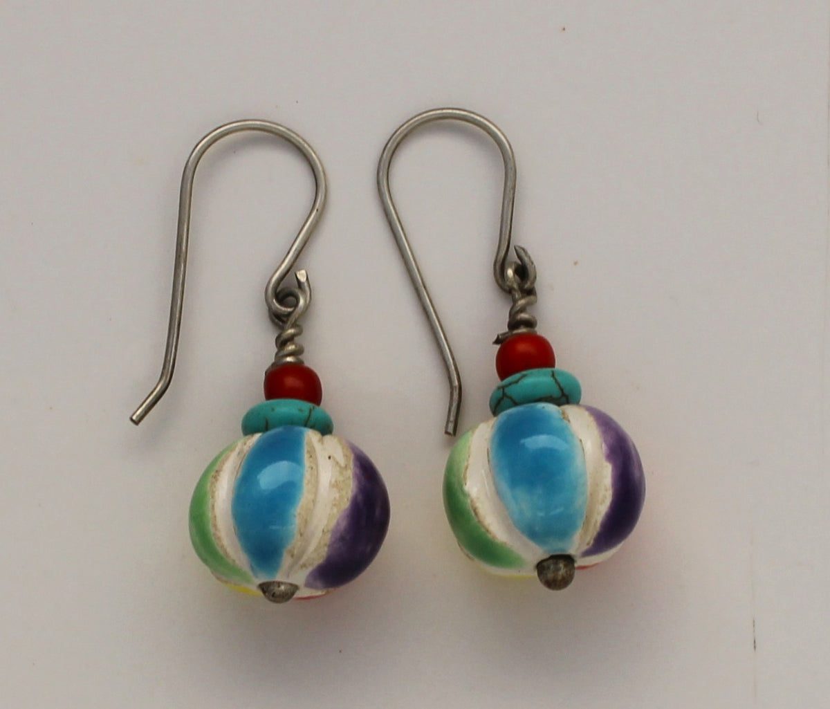 Sterling Silver and Ceramic Earrings 2650