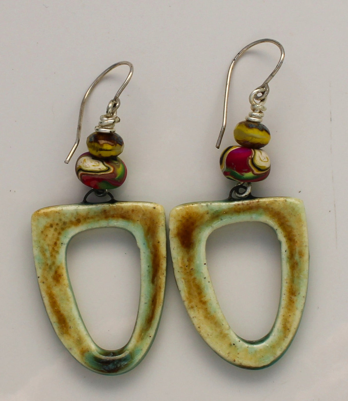 Sterling Silver and Ceramic Earrings 2651