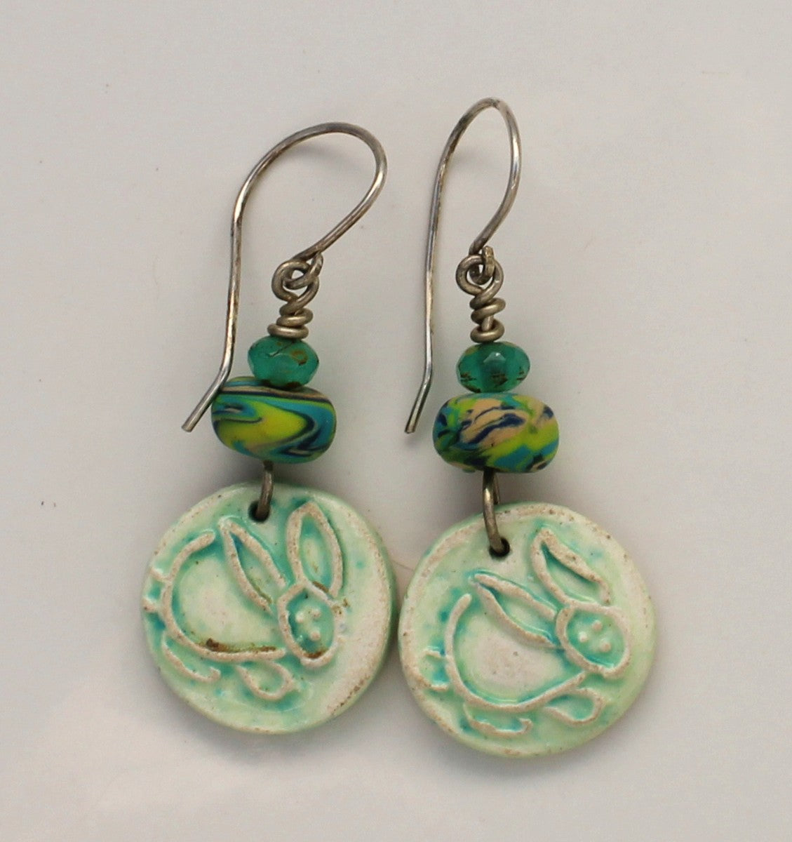 Sterling Silver and Ceramic Earrings 2652