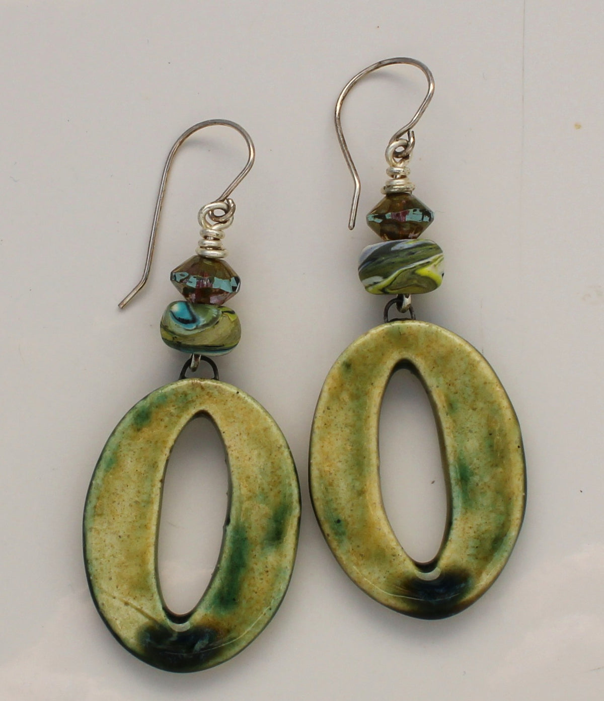 Sterling Silver and Ceramic Earrings 2653