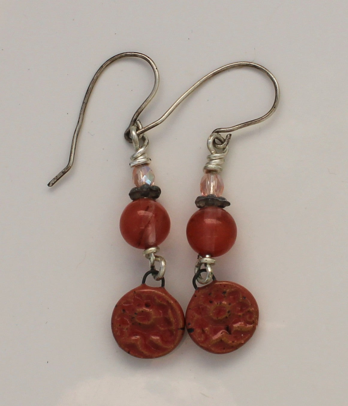 Sterling Silver and Ceramic Earrings 2654