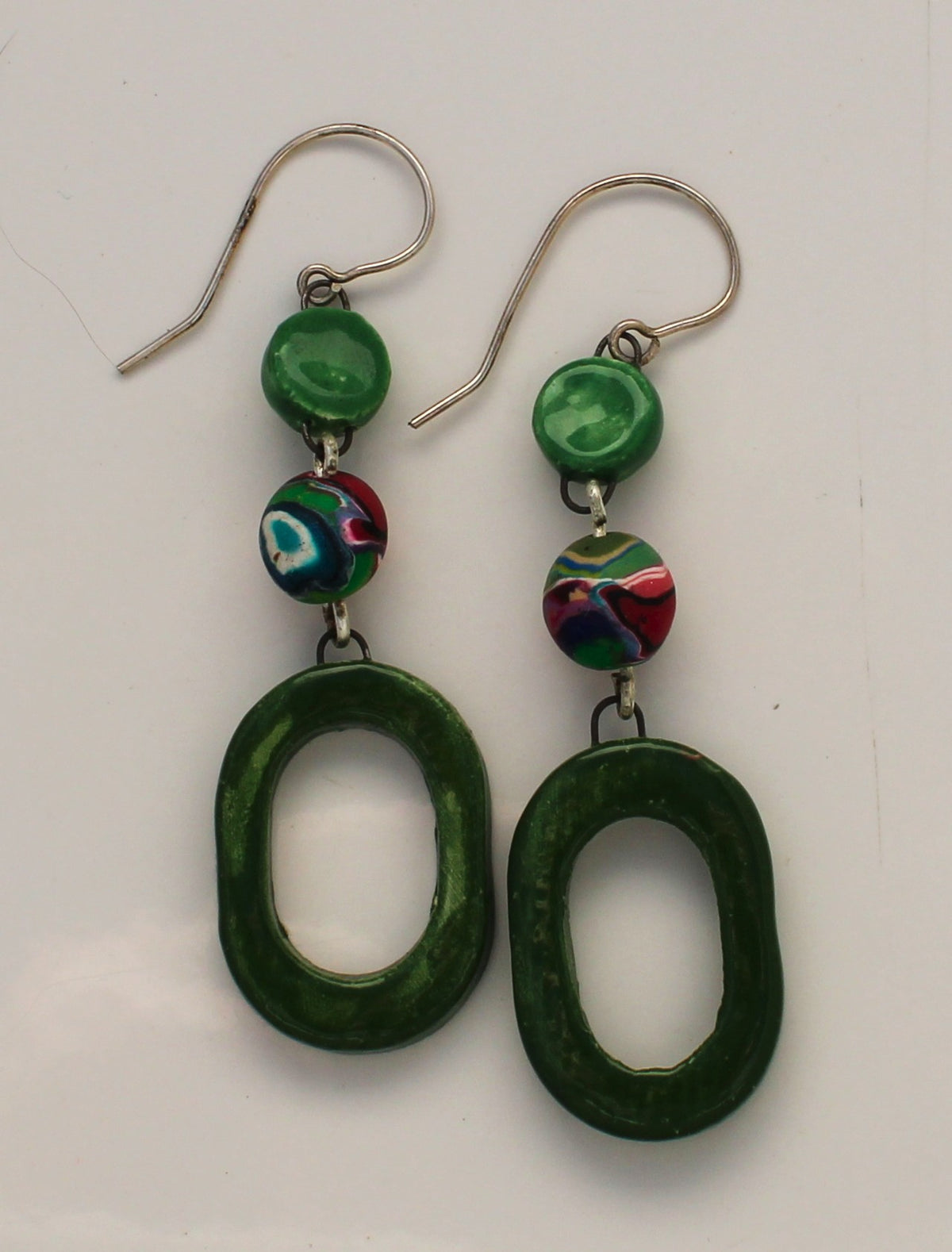 Sterling Silver and Ceramic Earrings 2656