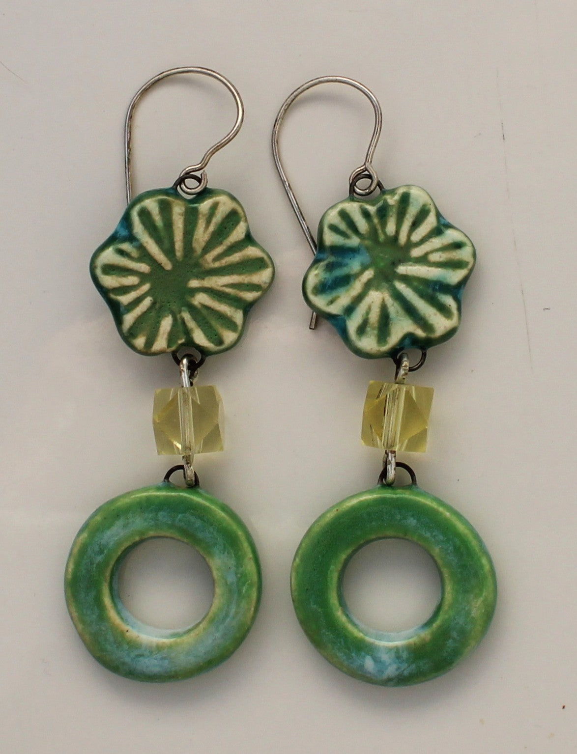 Sterling Silver and Ceramic Earrings 2657