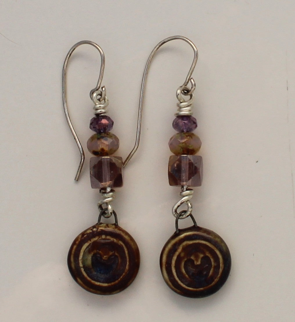 Sterling Silver and Ceramic Earrings 2659