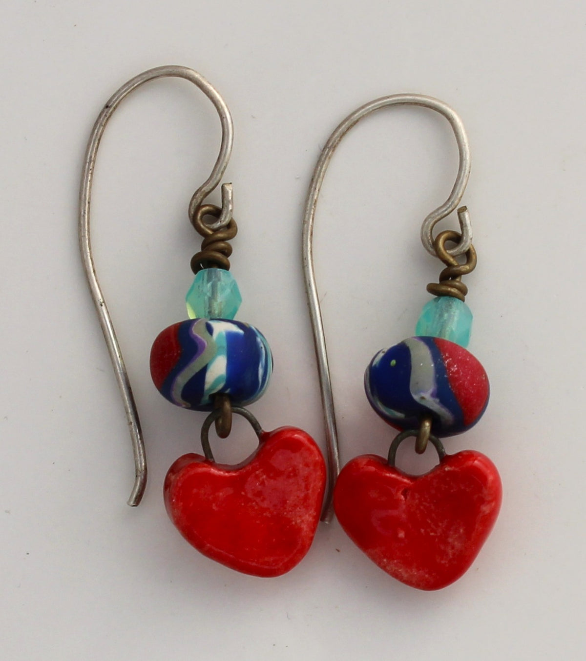 Sterling Silver and Ceramic Earrings 2660