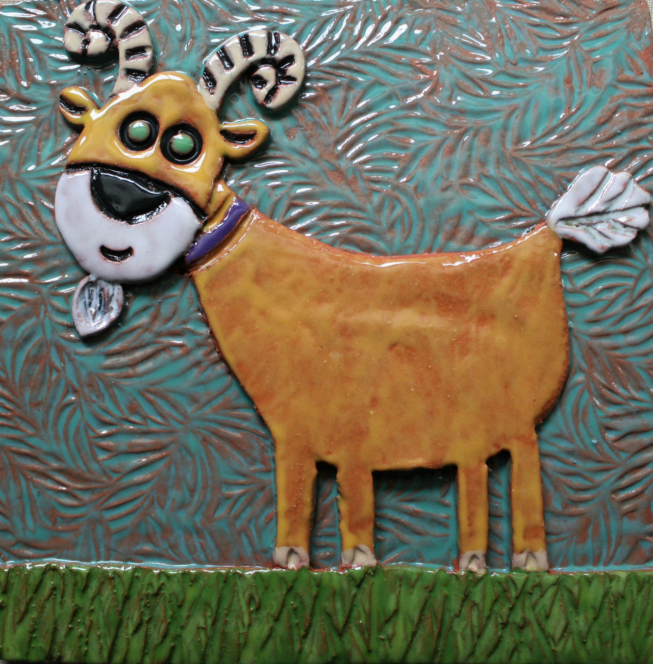 Goat Ceramic Wall Art Tile 1