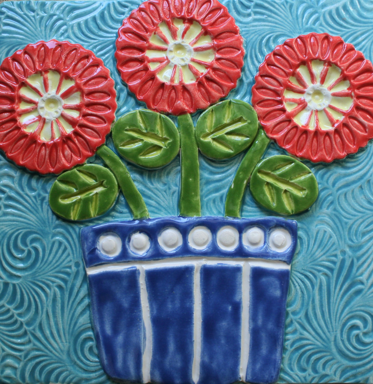 Flower Ceramic Wall Art Tile 6