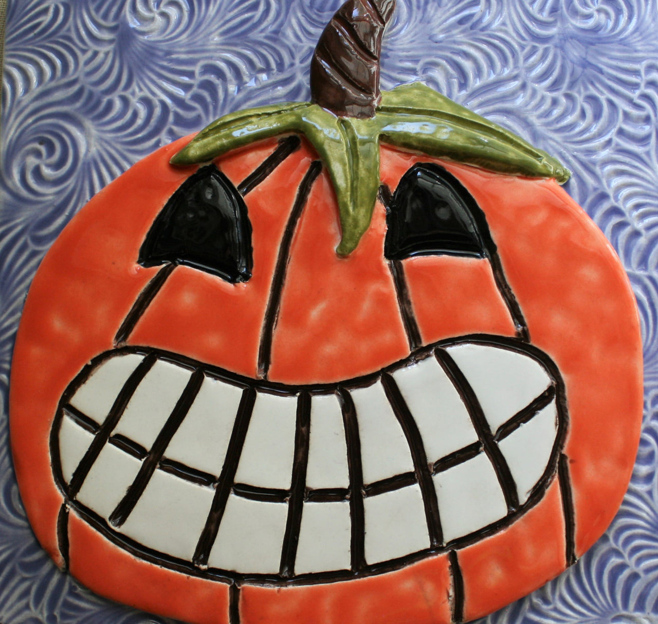 Pumpkin Ceramic Wall Art Tile 1