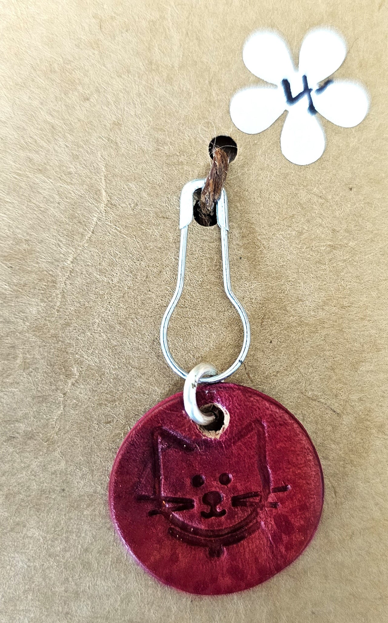 Leather Cat Progress Stitch Marker