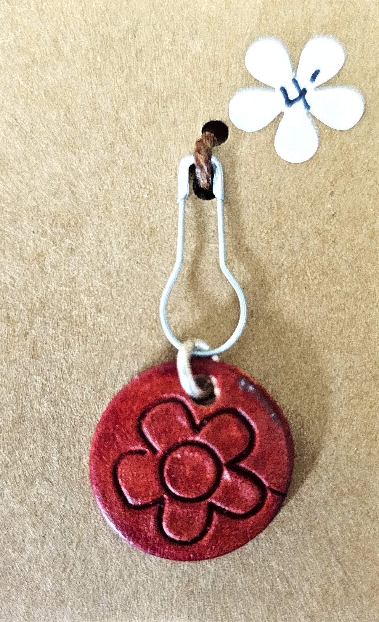 Leather Flower Progress/Stitch Marker