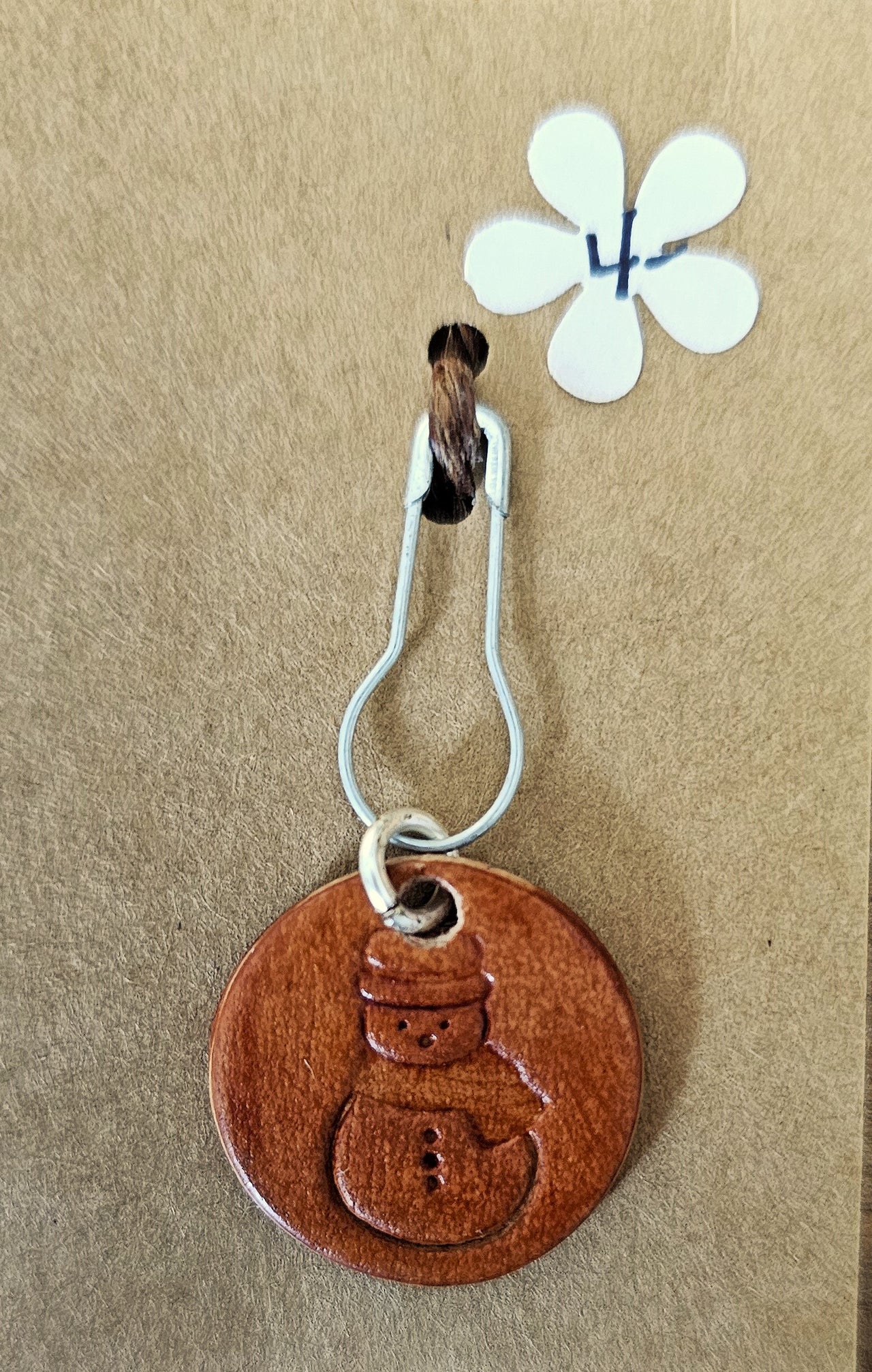 Leather Winter Holiday Progress/Stitch Marker