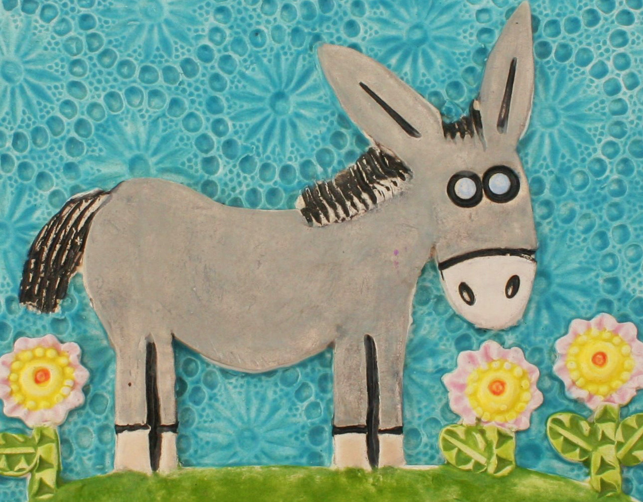 Donkey Ceramic Wall Art Tile 1
